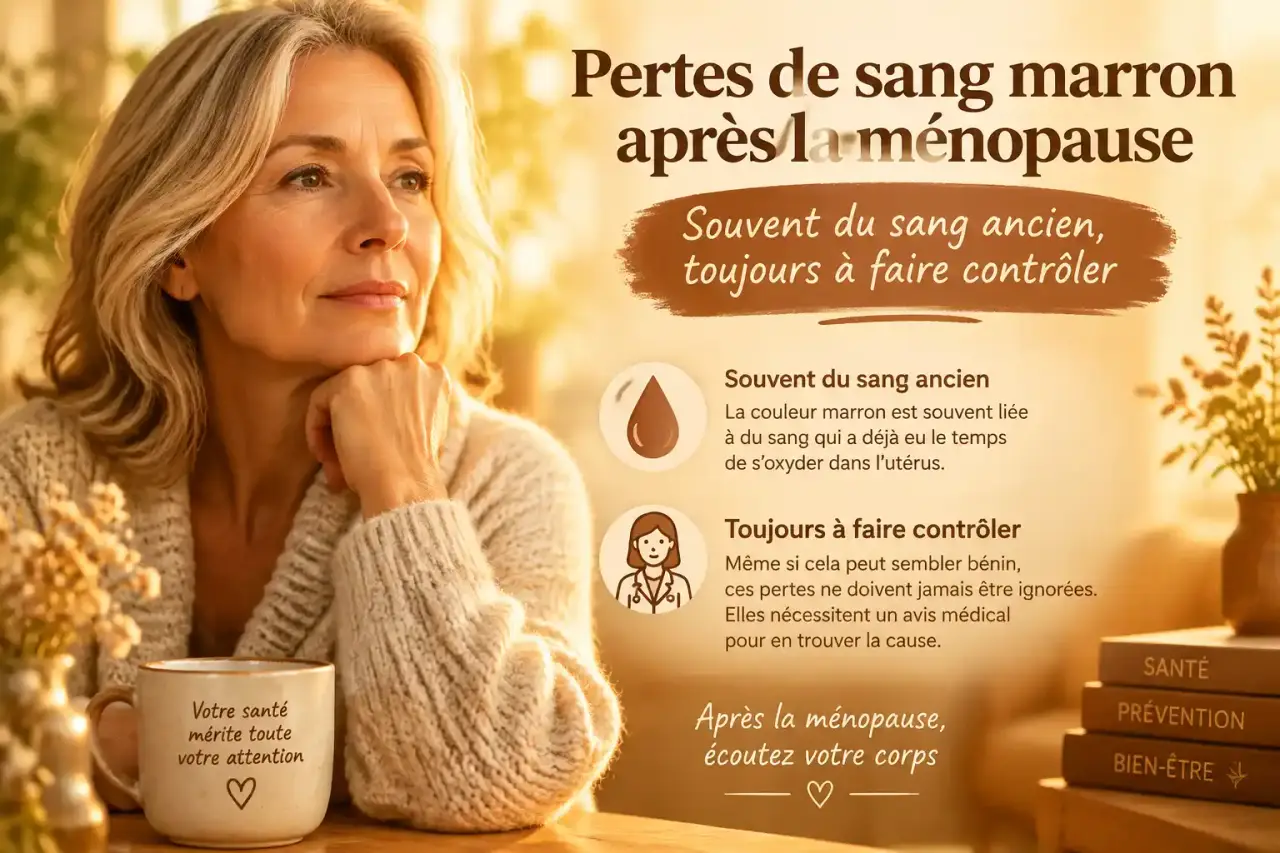 Pertes de sang marron après la ménopause : souvent du sang ancien, toujours à faire contrôler