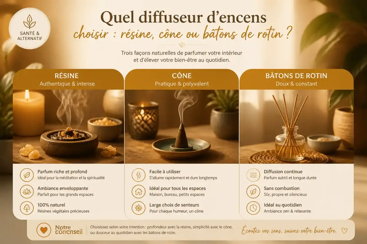 Quel diffuseur d’encens choisir : résine, cône ou bâtons de rotin ?