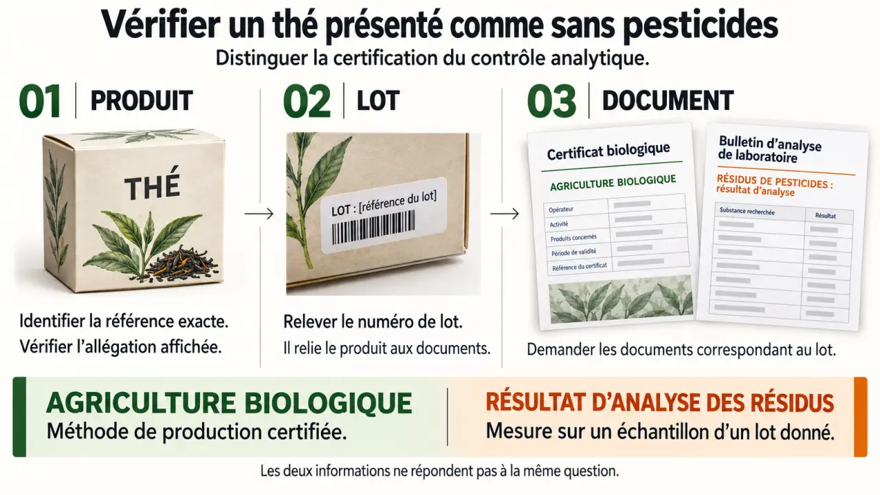 Quelle marque de thé sans pesticides : vérifier le produit, le lot, la certification et l’analyse des résidus