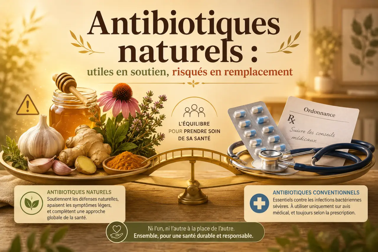 Antibiotiques naturels : utiles en soutien, risqués en remplacement